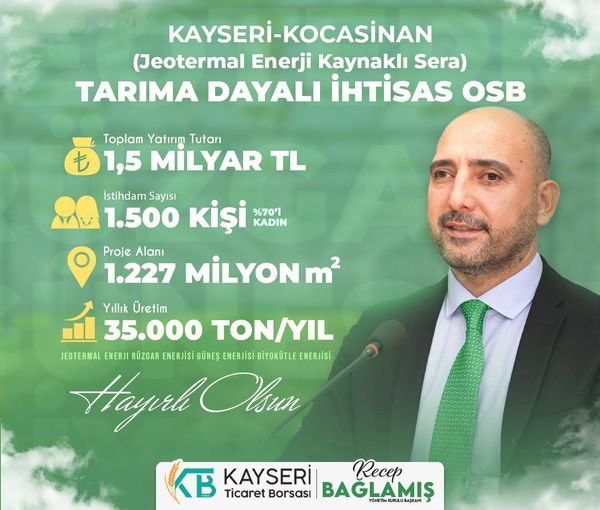 Kayseri Jeotermal Kaynaklı Tarıma Dayalı İhtisas OSB (TDİOSB)